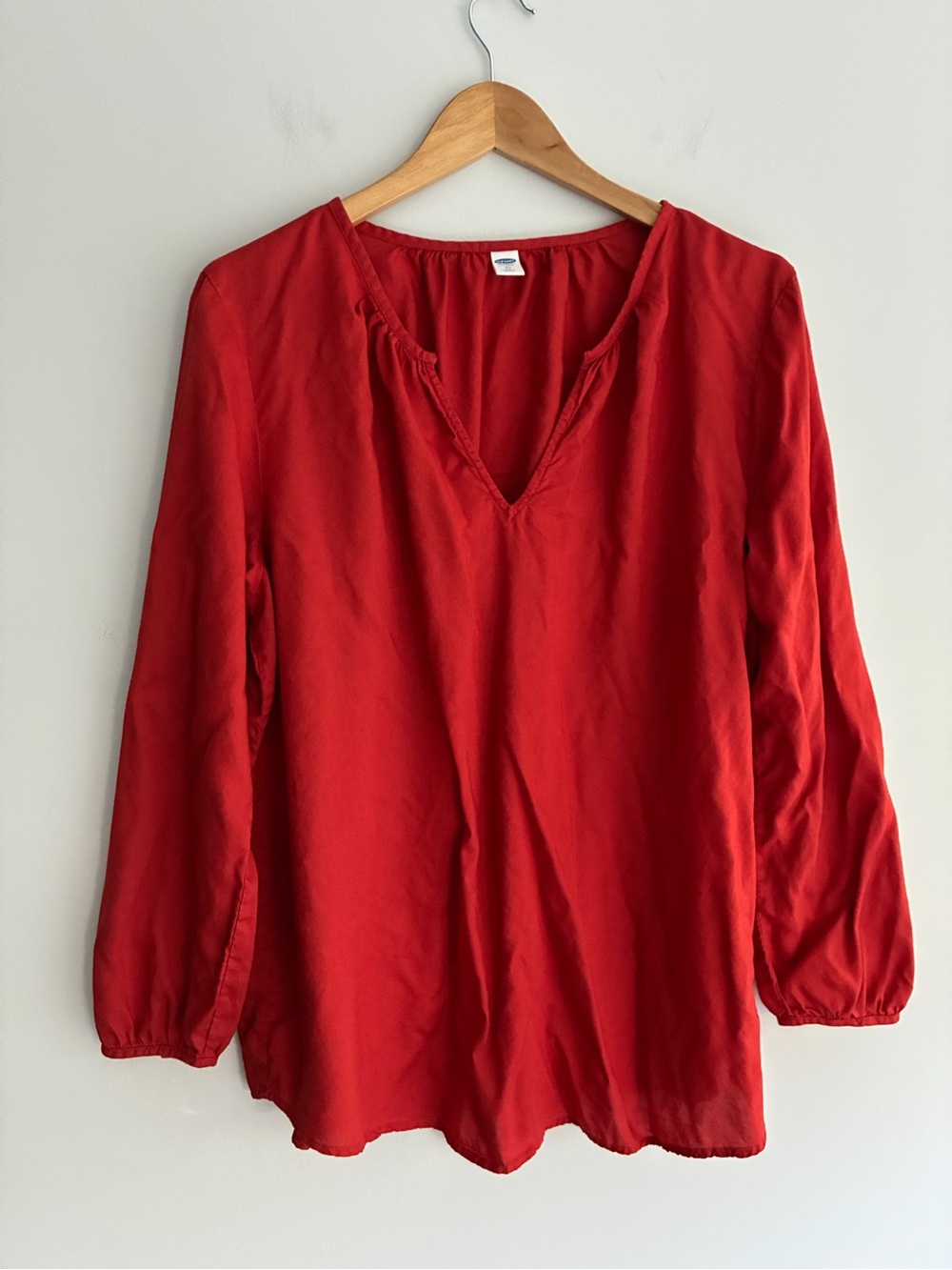 Old Navy Burnt Orange V-Neck Long Sleeve Blouse XL
